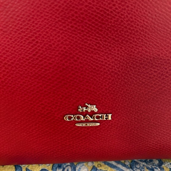 NWT Red leather Coach tote - Picture 6 of 9